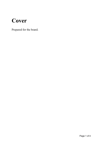 PDF page 1, A5 portrait: the heading Cover and one line of text, no running header at the top, and Page 1 of 4 at the bottom right